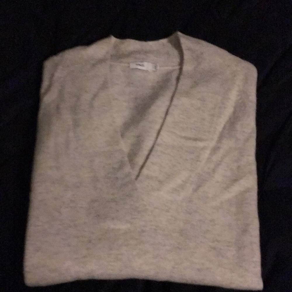 Vince light gray marbled poncho sweater L